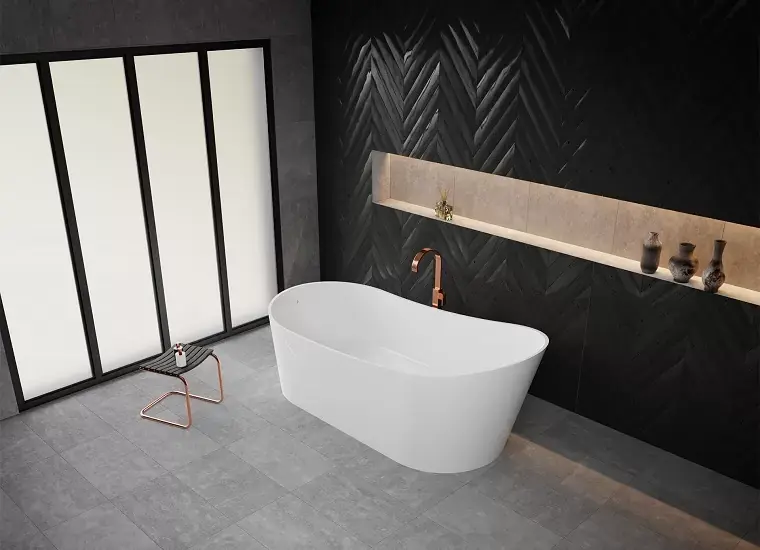 Comandă acum Cada de baie freestanding marmura compozit, ovala 180, alba, Vayer Cetus