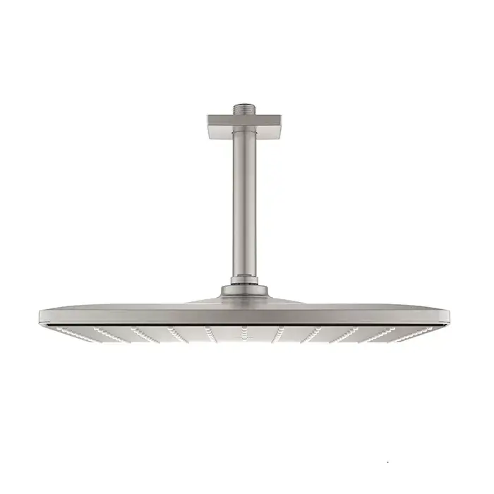 Reducere de preț Set para de dus fixa, cu brat 142 mm, crom mat (supersteel), Grohe Rainshower Mono 310 Cube 26566DC0