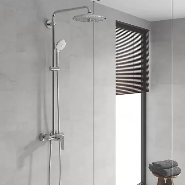 Sistem de dus fix si mobil, cu baterie monocomanda, crom, Grohe Euphoria System 260, 27473002 Calitate înaltă