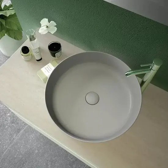 Calitate înaltă Lavoar pe blat, ceramica sanitara, rotund 420 mm, fara preaplin, Rak Ceramics Feeling slim