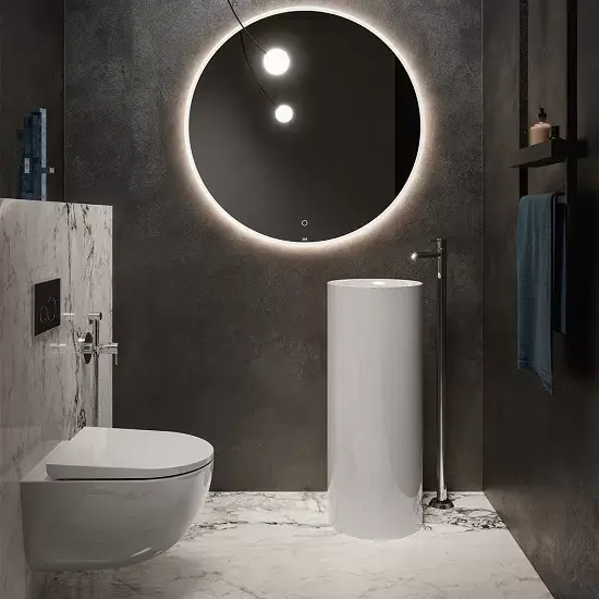 Lavoar freestanding rotund ø36 cm, ceramica sanitara, fara orificiu baterie, alb lucios, Rak Ceramics Petit PETFS13600AWHA Plată securizată