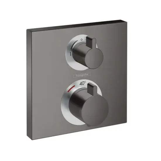 Baterie dus cu termostat, patrata, pentru 2 functii, antracit satinat (brushed black chrome), Hansgrohe Ecostat Square 15714340 Bestseller