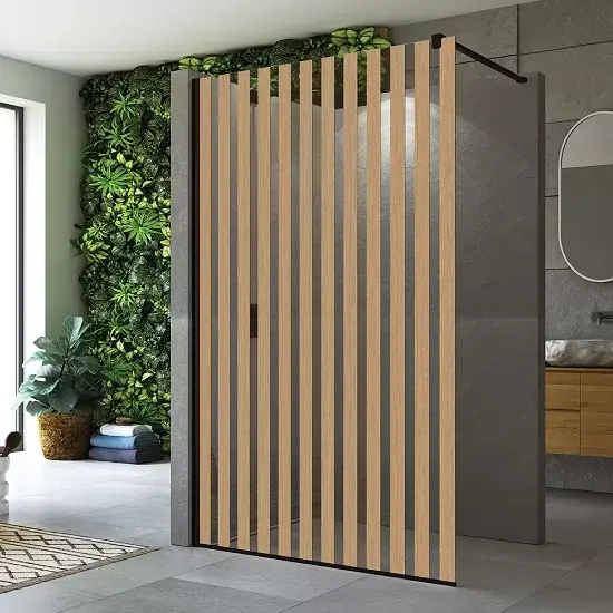 Reducere de preț Perete de dus tip Walk-In, cu profil compensator de fixare pe perete, Ronal Easy STR4P Japan Black Line