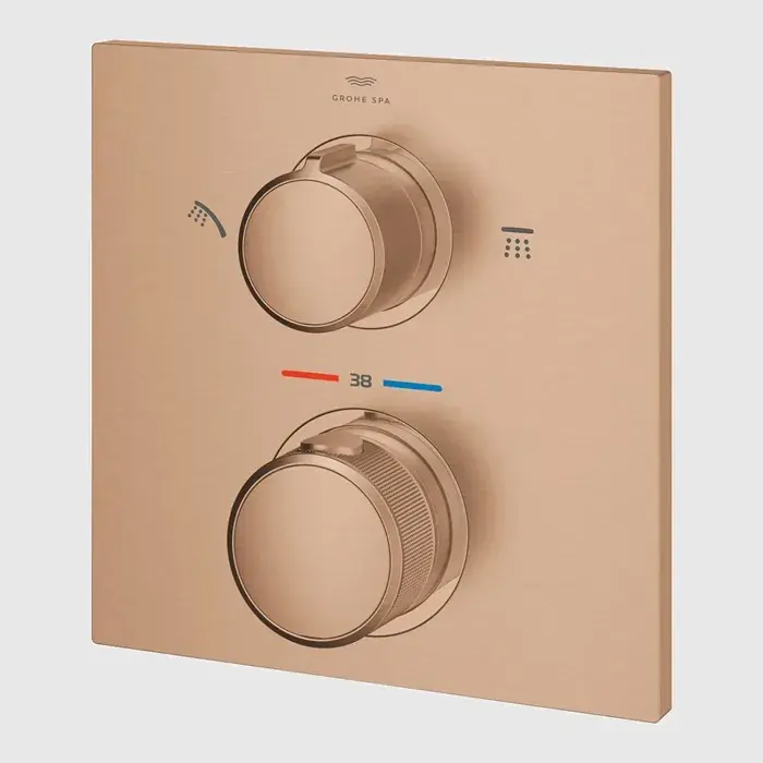 Baterie de dus termostatata, incastrata, 2 functie, cupru mat (brushed warm sunset), Grohe Allure 29181DL2 Ofertă de sezon