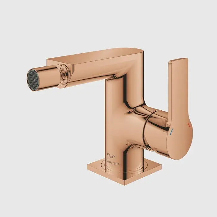 Baterie bideu monocomanda, marimea S, cu ventil pop-up, cupru lucios (warm sunset), Grohe Allure 24160DA1 Retur ușor