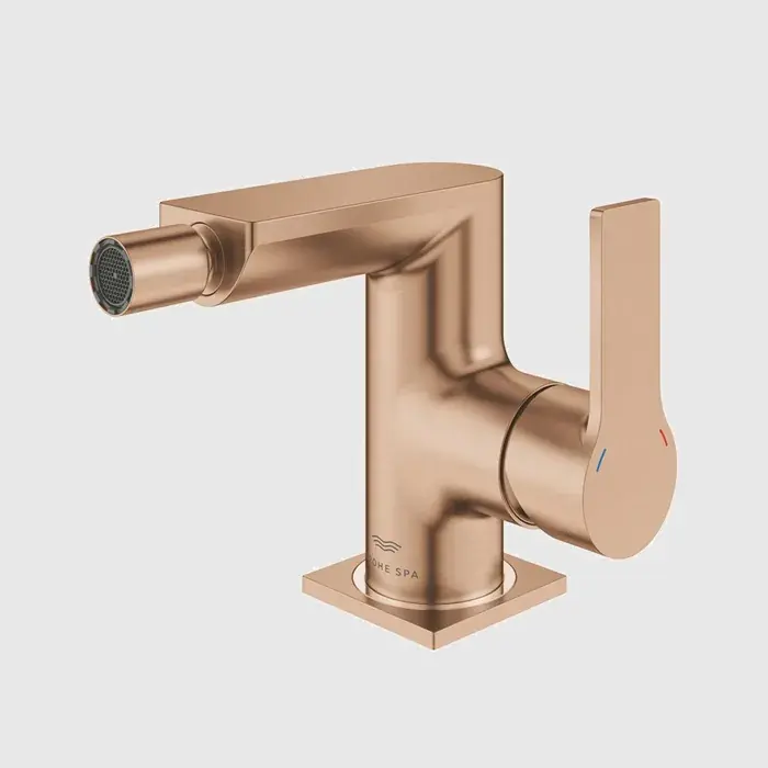 Baterie bideu monocomanda, marimea S, cu ventil pop-up, cupru mat (brushed warm sunset), Grohe Allure 24160DL1 Ieftin