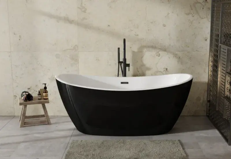 Cada de baie freestanding ovala 170, acril B&W mat, Besco Ayla Expediere rapidă
