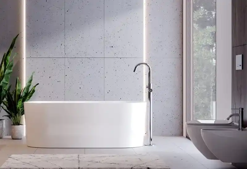 Cada de baie freestanding ovala, 160 cm compozit, alb mat, Besco Lova Premium