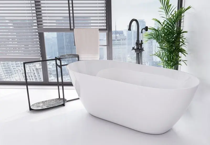 Cada de baie freestanding ovala, compozit 160 cm, alba, Besco Moya Comandă acum
