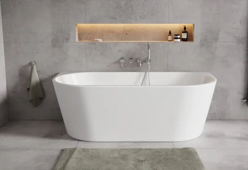 Super ofertă Cada de baie freestanding, fara preaplin, dreptunghiulara 160 cm, alb (white), Besco Vica