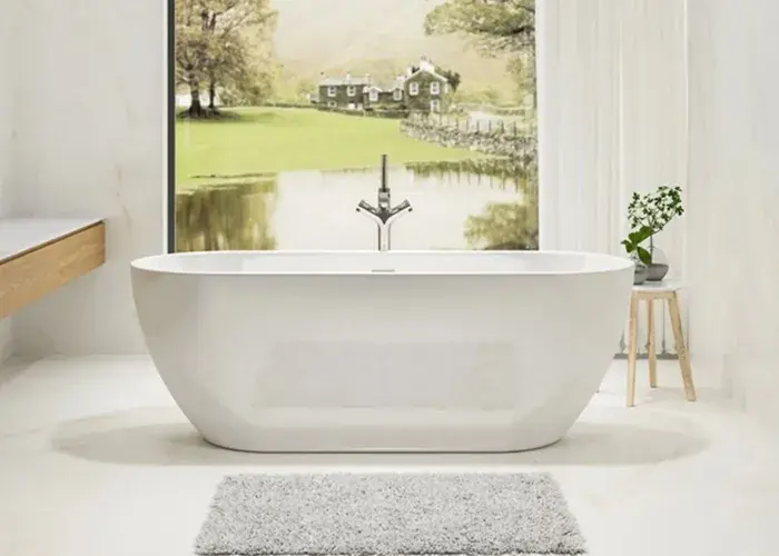 Cada de baie freestanding ovala 170 cm, marmura compozit, alb lucios, Fluminia Vezuv DR170X80GOGLOS Comandă acum