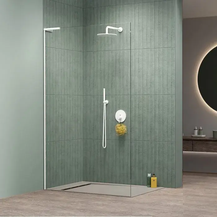 Perete de dus tip Walk-In, cu stabilizator in forma de L, alb mat, Radaway Modo SL White II Reducere de preț