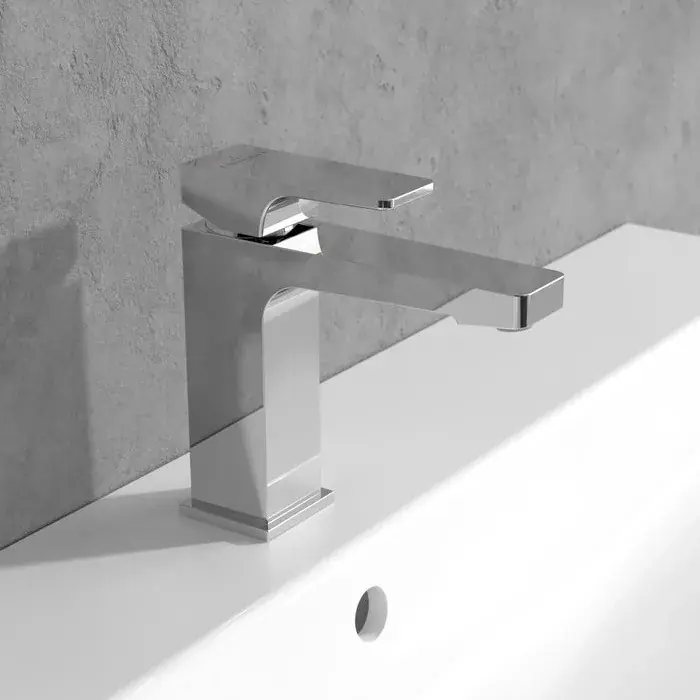 Nu rata Baterie lavoar monocomanda, cu AquaSmart, fara ventil, crom lucios, Villeroy & Boch Architectura Square TVW12500400061
