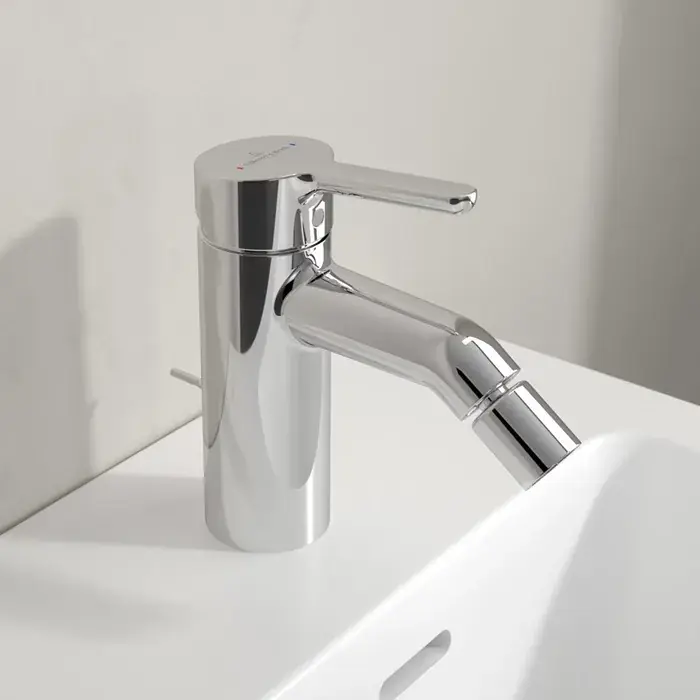 Baterie bideu monocomanda, AquaSmart, cu ventil pop-up, crom lucios, Villeroy & Boch Skyla TVB11600100061 Cel mai bun preț