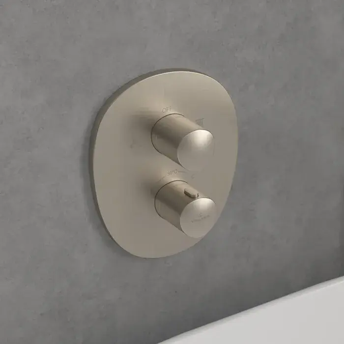 Baterie cada dus termostatata, incastrata, 2 functii, nichel periat, Villeroy & Boch Antao TVS11100200064 Chilipir