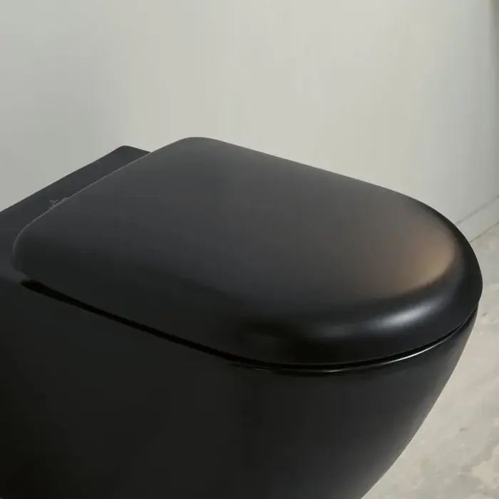 Capac vas wc, slim, cu soft close, negru mat (Matt Black), Villeroy & Boch Antao 8M67S1R7 Chilipir