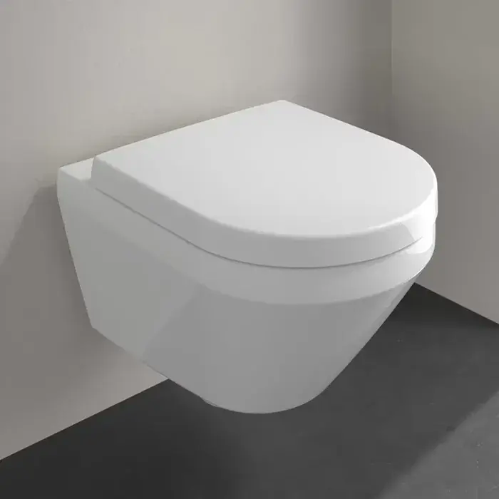 Set Vas wc suspendat Rimless, cu Twist Flush, cu capac soft close, alb lucios, Villeroy & Boch Architectura 4694CL01 Ofertă