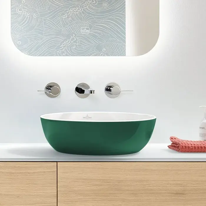 Lavoar pe blat, rotund, 43 cm, verde padure (Forest), Villeroy & Boch Artis 417943BCS7 Plată securizată