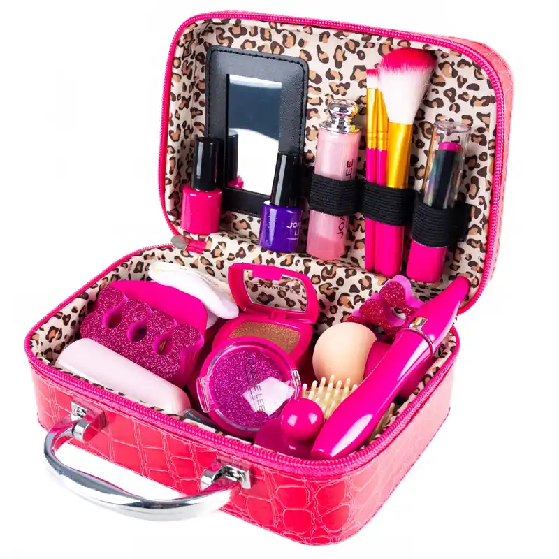 Vezi acum Trusa de machiaj pentru fetite, geanta cu 22 de accesorii cosmetice, fara lichide sau substante chimice, roz