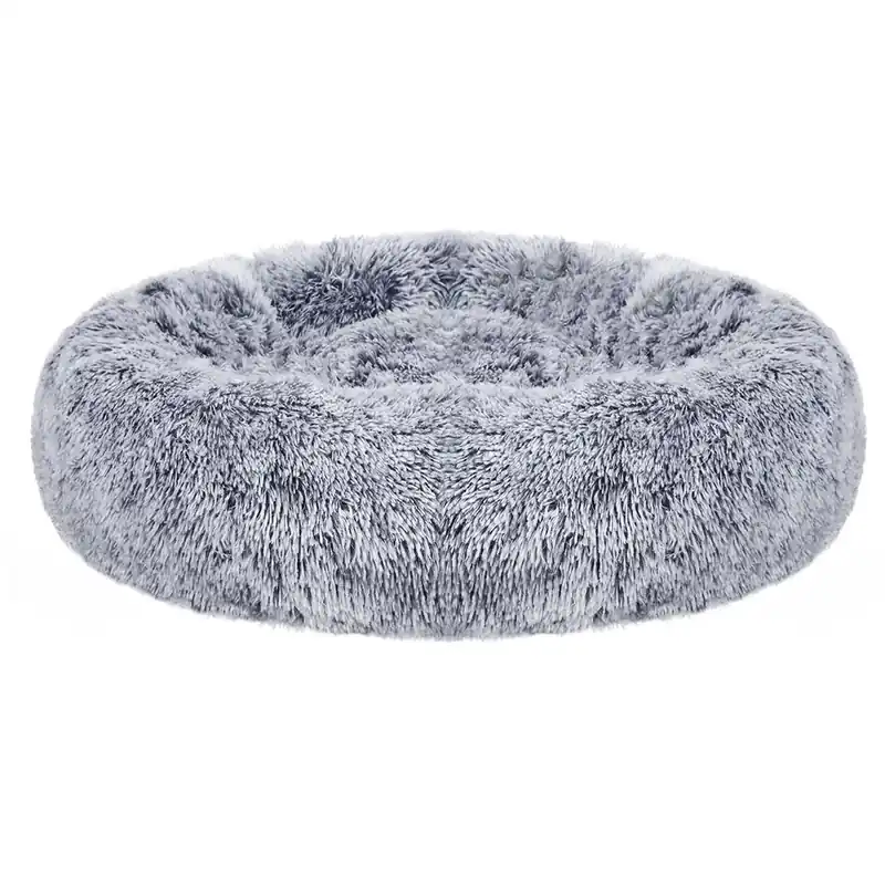 Expediere rapidă FEANDREA Pat pufos pentru caini si pisici, cu husa detasabila, lavabila, plus moale cu fir lung, 50 cm, gri