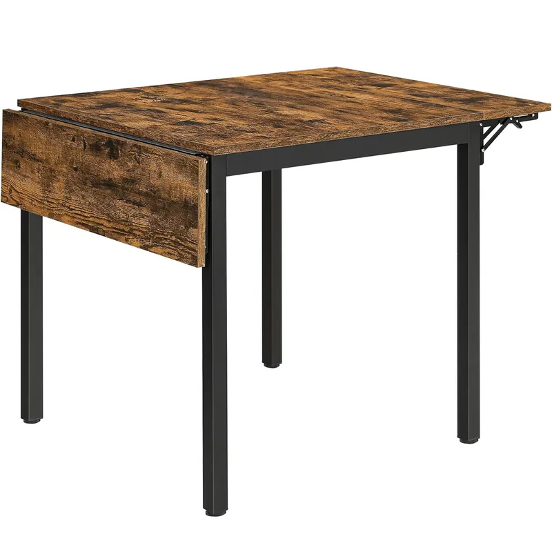 VASAGLE Masa de bucatarie sau living, extensibila, pentru spatii mici, stil industrial, 75x78x85/120cm, maro Ieftin
