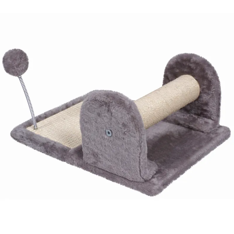 Ansamblu de joaca pentru pisici, cu loc pentru zgariat si minge, 40x31x20cm, gri Ofertă specială