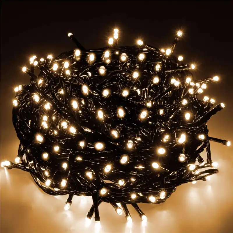 Livrare expres Instalatie lumini pentru bradul de Craciun, 17,5 metri, 300 LED-uri, 8 functii, alb cald