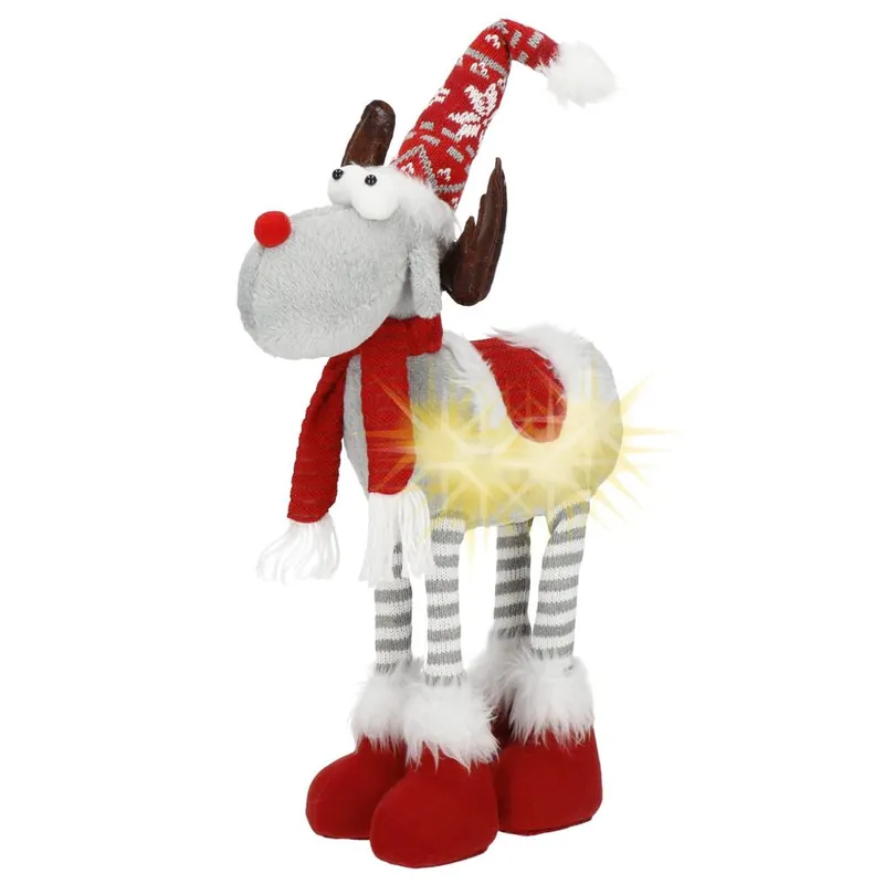 Ofertă Figurina Craciun, Ren, picioare telescopice, iluminare LED, 61cm