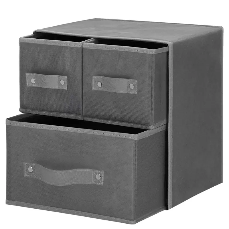 Organizator dulap tip lada cu 3 sertare, 31x31x22cm, gri Bestseller