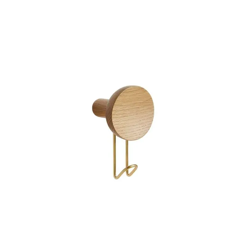 Around Cârlig pentru haine Large Oak/Brass - Woud Ofertă