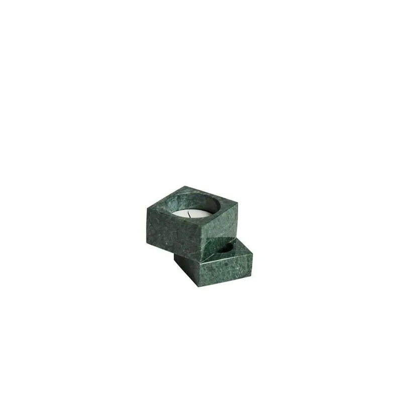 Lichidare de stoc Jeu de dés 1 Suport pentru Lumânări Green Marble - Woud