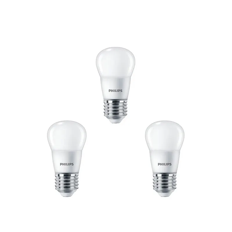 3-pack Bec LED 5W Plastic Coroană (470lm) E27 - Philips Chilipir