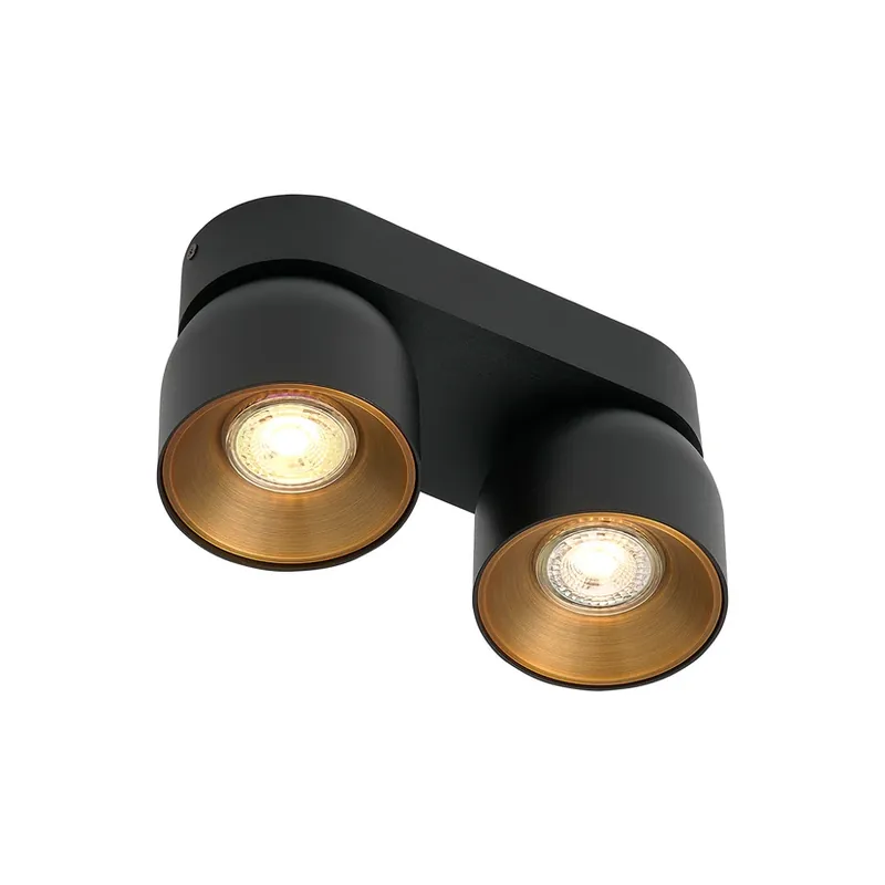Downlight Pitcher, negru/alamă, cu 2 becuri, metal - Nordlux Ofertă limitată