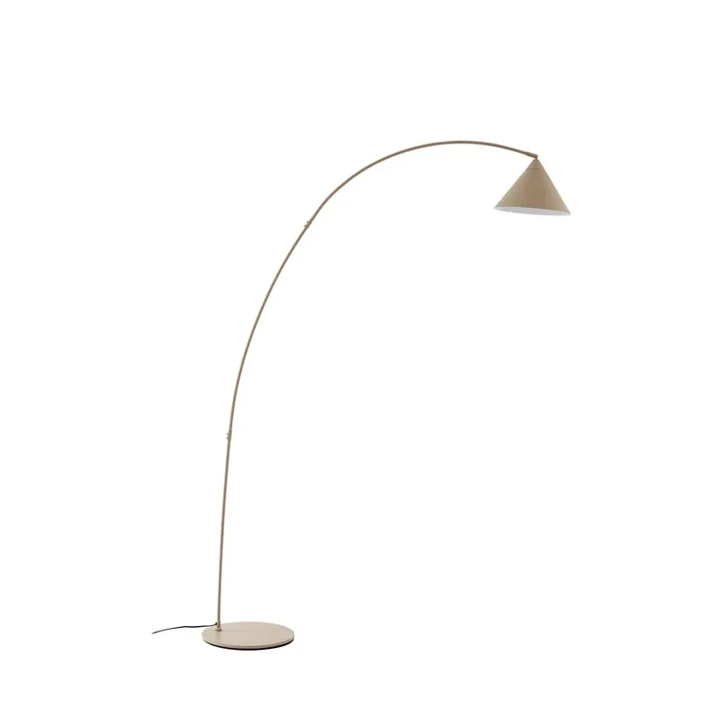 Lichidare de stoc Lampa arcuită Triangolo, bej, înălțime 195 cm, metal - Lindby