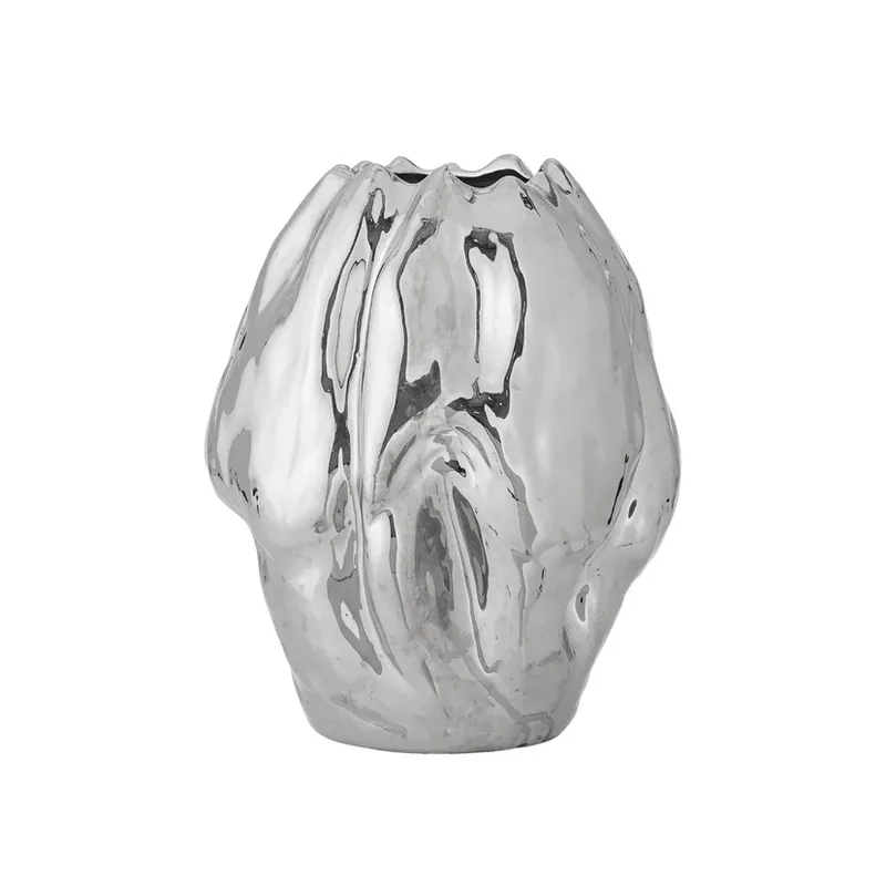 Ofertă limitată Vaza Bobby, faianță, argintiu, înălțime 29 cm - BLOOMINGVILLE