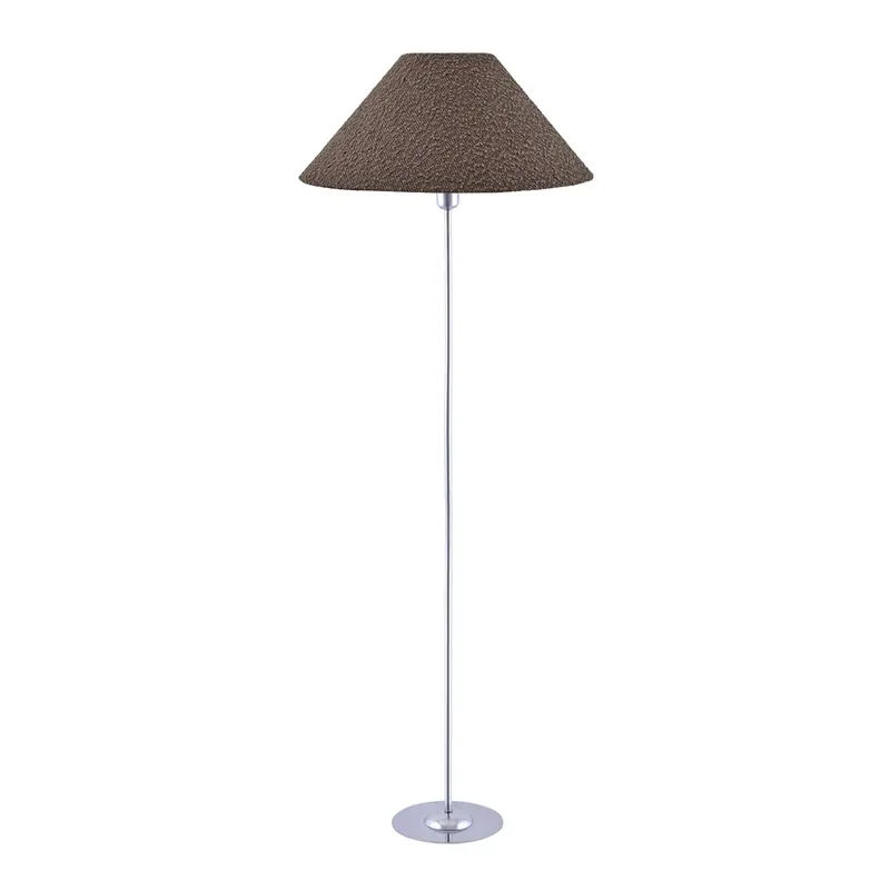 Lichidare de stoc Lampadar Iris maro/crom textil Ø 45 cm - Globen Lighting