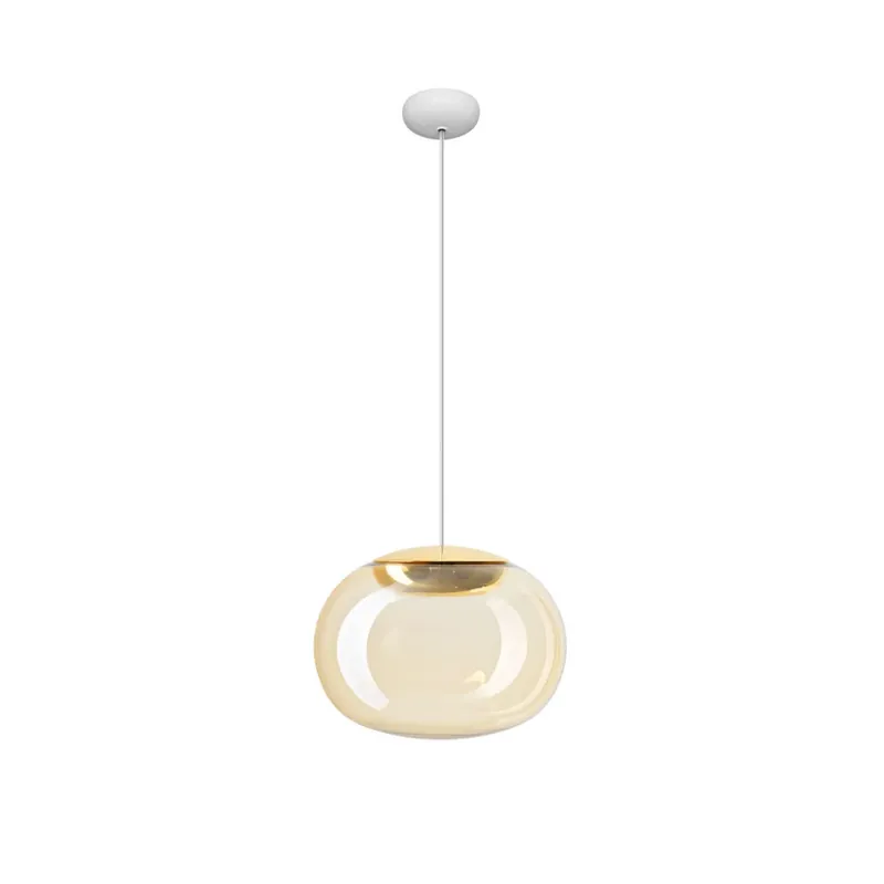 Reducere specială Lampă suspendată LED La Mariée, auriu/alb, Ø 28 cm - Stilnovo