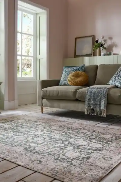 Covor Beau Floral Verde 152x230 cm, Flair Rugs Ofertă