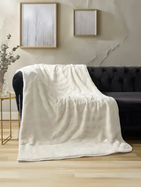 Patura Emboss Cottonbox Crem, 220x240 Retur gratuit