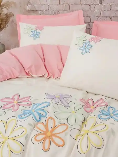 Lenjerie Puff Bellis Roz (Bumbac 100%) Ofertă limitată