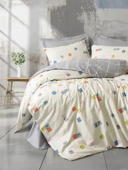Popular Lenjerie Evo Gri cu elastic 160x200 (Bumbac 100%)