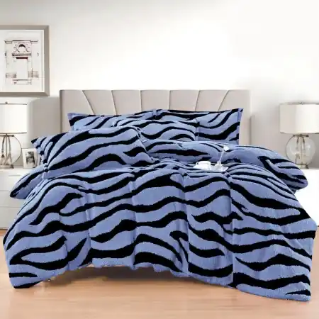 Lenjerie Zebra V108 cu elastic 180x200 cm, 4 Piese (Cocolino) Nu rata