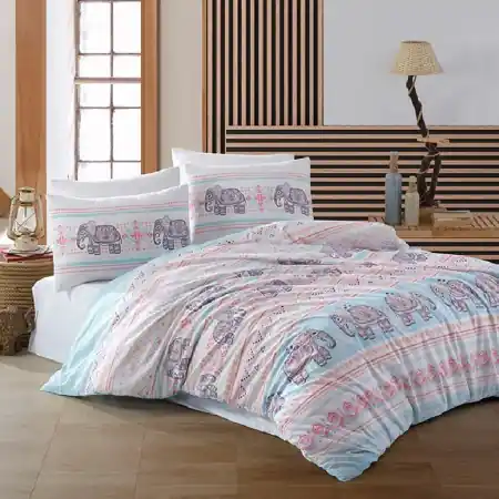 Lenjerie Sydney Blue (Bumbac 100%) Livrare rapidă