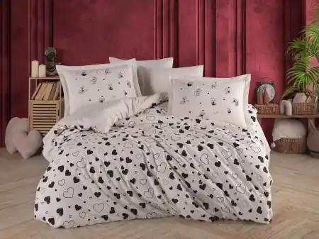 Lenjerie Venus Black Hearts (Bumbac 100% Poplin) Comandă acum
