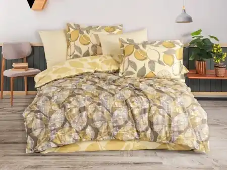Cel mai bun preț Lenjerie Calisse Yellow (Bumbac 100% Poplin)