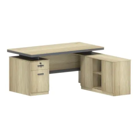 Birou pe colt drapta V2 Lotus Natural 200x160x76 cm Premium
