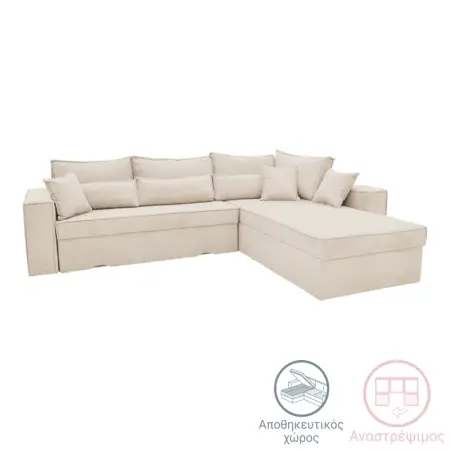 Discount Canapea coltar reversibil Venzie Bej 283x214x83 cm