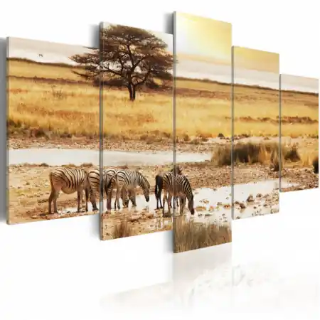 Vezi acum Tablou - Zebras on a savannah 200x100 cm