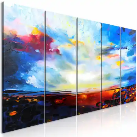Retur gratuit Tablou - Colourful Sky (5 Parts) Narrow 200x80 cm