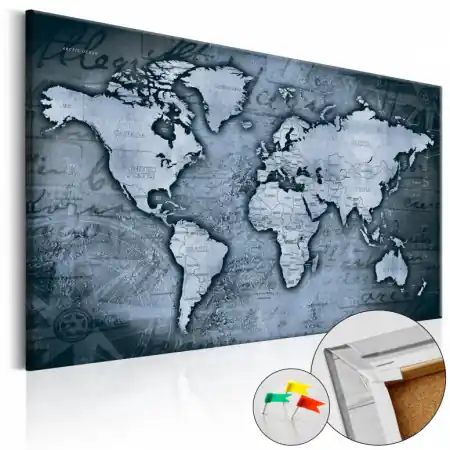 Vezi acum Tablou din plută - Sapphire World [Cork Map] 60x40 cm